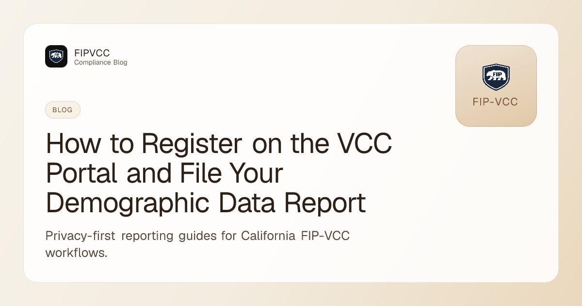 How to Register on the VCC Portal and File Your Demographic Data Report ...